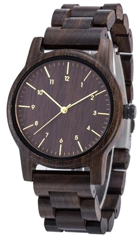 RORIOS Men Wood Watches Handmade Wooden Watch Analog Quartz Watches Vintage Lightweight Watches Natural Wooden Wrist Watch Wood Wristwatches for Men