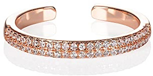 Namana Anello a Fascia Regolabile per Donne. Eleganti Anelli a Fascia per Donne con Gemme di Zirconia Cubica. Anelli Regolabili per Donne e Ragazze Adolescenti con Pietre Chiare, Ottone, Zirconie