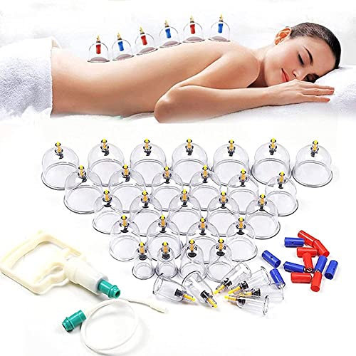 ZHANGZONG schröpfset schröpfgläser schröpfgläser Set Vakuum Cupping-Set Professionelles Schröpftherapie-Set Verdicktes Vakuum-Schröpfgerät 32 Dosen Haushalts-Saug-Schröpf-Set/Schröpfth