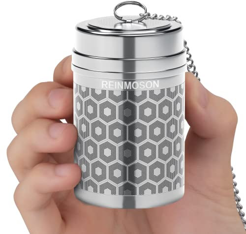 Reinmoson Infusor de té acero inoxidable – 5 x 7,1 cm colador de té grande para té suelto con malla extrafina, infusionador de té, colador de té infusor ideal para rooibos, hierbas, té negro, etc.