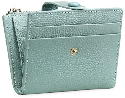 FALAN MULE Geldbörse Damen Klein Leder RFID-Schutz Kreditkartenetui für Frauen Geldbeutel mit Zipper Münzfach Portemonnaie