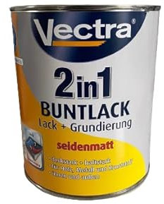 Vectra 2in1 Bunlack Lack + Grundierung Seidenmatt Wasserbasis innen/außen 0,75 Farbwahl, Farbe:RAL 8011 nußbraun