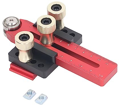 Tischkreissägen-Vorrichtungsführung, Aluminiumlegierung, Längenverstellbar, Rot und Schwarz, mit Rollengleitzapfen, für Bandsägen und Graviermaschinen
