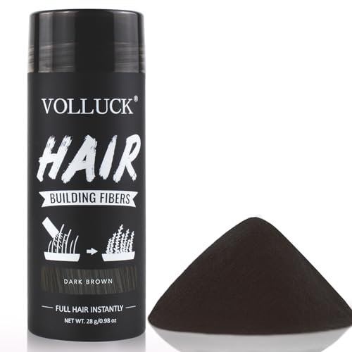 VOLLUCK Fibre Cheratina per Capelli, Naturale Fibre Capelli Uomo Donna 28 g (Marrone Scuro)