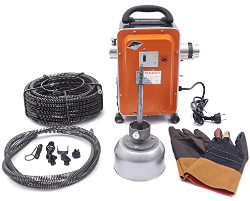 Drain Cleaner 750W, Rohrreinigungsmaschine Maximale Baggerlänge 20m Durchmesser Der Baggerfeder 10mm für Abfluss in Bad oder Küche 20-150mm