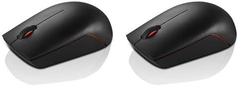 Lenovo [Maus 300 kompakte Funkmaus, Works with Chromebook (WWCB), schwarz, 32 x 56 x 98 (Packung mit 2)