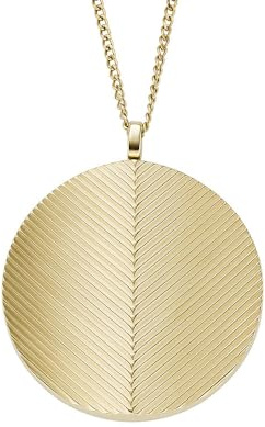 FOSSIL Women's goldfarbene Edelstahlkette mit Karabinerverschluss Runde Halskette mit Anhängern