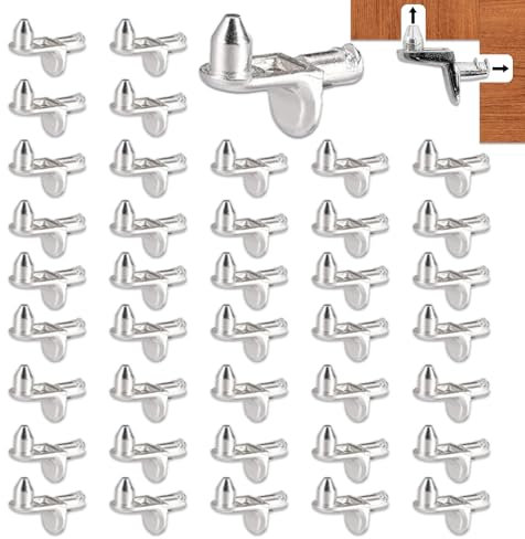 Zamety 40 Stück Regalbodenträger Einlegeboden Halter 5mm Bodenträger Zinklegierung Regalbodenhalter L Form für Bücherregal, Küchenschrank und Möbelschrank