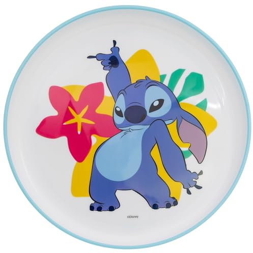 STOR Stitch Kinderteller 960ml Kunststoff mit Rutschfester Base Mikrowellengeeignet BPA-frei Wiederverwendbar