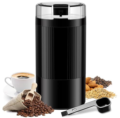 KaffeemüHle Mit Sicheren Und Langlebigen 304 Edelstahlklingen GewüRzmüHle Zum Schnellen Mahlen Von Kaffeebohnen, Getrockneten GewüRzen, Und KräUtern KaffeemüHle Elektrisch Mit ReinigungsbüRste, 60g