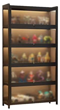 Sammelvitrine Schaukasten Standvitrine, Acrylvitrine mit Tür, Staubdichter Vitrine für Spielzeug,für Sammlerstücke Bücher Wein, für Büro Wohnzimmer Küche(70*32.5*171cm/27.5*12.8*67.3in)