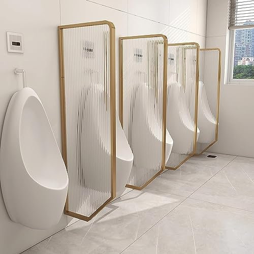 GLJTUO Urinal-Trennwand, Urinal-Trennwand, Urinal-Sichtschutz, Wandmontierte Urinal-Schranke, Edelstahl-Schranke Für Öffentliche Toiletten, Wandmontierte Dekorative Raumtrennwand (Gold-Trennwand)