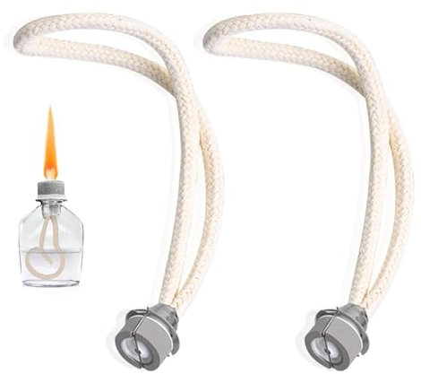 2 Piezas Mechas de Lamparas Cataliticas, Mechas de Lámpara de Aceite de Aromaterapia, Mechas de Quemador Catalítico con Control de Aire, Reemplazo Universal para Difusor de Fragancias (Plateadas)