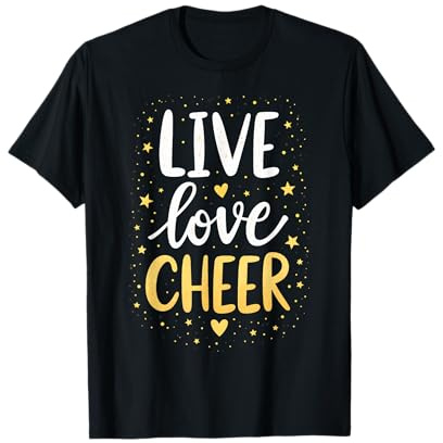 Live Love Cheer Shirt Cheerleading Mädchen Damen Cheerleader T-Shirt