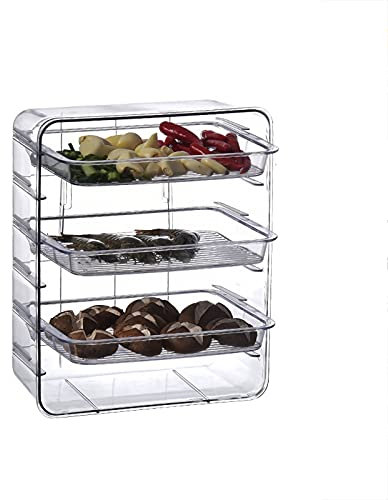 Snowflyk Frutero Bandeja apilable Plato Preparado Transparente hogar no Perforado guarnición artefacto multifunción Ra