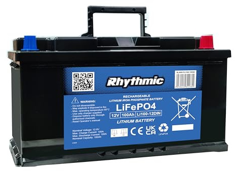 RHYTHMIC LEISURE BATTERY 12V 100Ah LiFePO4 LITHIUM MOTORHOME BATTERIES