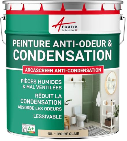 Peinture anti condensation, anti odeur, moisissure - 10 L Ivoire Clair - RAL 1015 - ARCANE INDUSTRIES