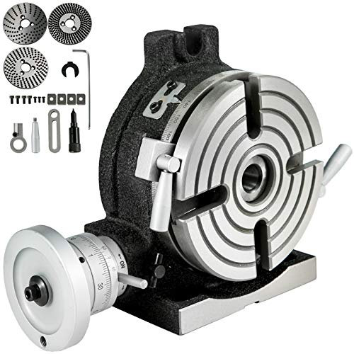 VEVOR Rotary Table 6inch(150mm) Horizontal Vertical Milling Table 2/5inch(10mm) 4-Slot Milling Rotary Table MT-2 Rotary Table for Milling with Indexing Plate Set for Precision Milling Drilling