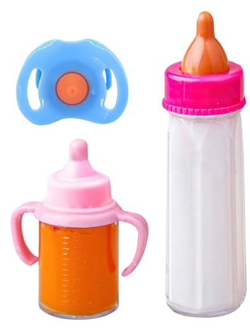 Amesor Ensemble d'alimentation pour Bébé Biberon Magique, Liquide Qui Disparaît, Ensemble Biberon Et Tétines pour Bébé, Accessoires De Soin pour Drôle, Jeu De Simulation pour Enfant