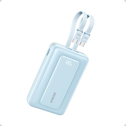 Anker Zolo Powerbank 20000mAh 45W Max, 2 integrierte USB-C Kabel | 2025 Upgrade, 1 USB-C und 1 USB-A Port, kompatibel mit iPhone 17 / 16 Serie, Galaxy, MacBook und mehr