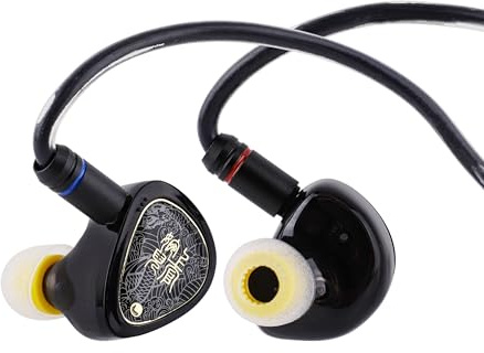 Linsoul TANGZU Wan'er S.G II in Ear Monitor, Cuffie HiFi Cablate, Auricolari Gaming IEM con Driver Dinamico da 10mm e Diaframma PET con Cavo OFC Staccabile 2Pin per Audiofili(Nero,3.5mm)