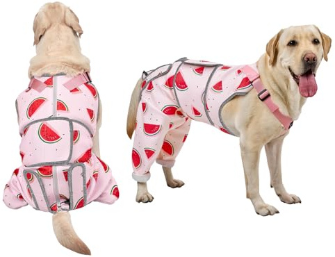 Arblina Hundbody efter OP, andningsbar hund återhämtningsdräkt för bakben, OP-body hund för små/medel/stora hundar, män/kvinnliga hundar, onesie, efter operationen, rosa, XL