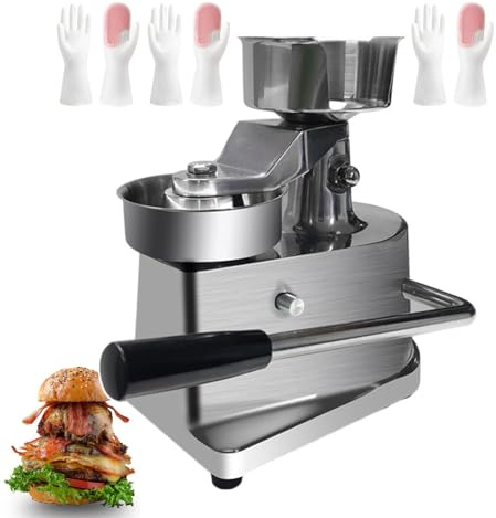 Pressa per Hamburger, pressa Manuale per Biscotti per preparare Hamburger, pressa per Hamburger, pressa per Hamburger e Formaggio, con Vassoio in Acciaio Inox (13 cm)