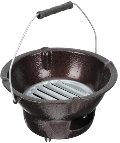 MOTHNUR Barbecue Braciere in Ghisa Compatto per Esterno Multifunzione per Riscaldamento e Grigliate all Facile da Usare e Resistente