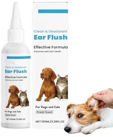 Generico Pulitore Orecchie Cane - Detergente Auricolare per Animali Domestici da 100 ml,Formula Efficace per Igiene e Pulizia dei Gatti - Lavaggio per Igiene Gatti e Cura Prurito