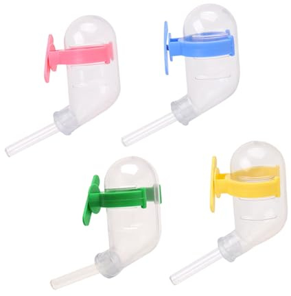 NUOBESTY Mangiatoia per Criceti e Piccoli Animali 60ml Antiperdita in Plastica Trasparente, Abbeveratoio Silenzioso da Gabbia, Accessorio per Animali Domestici Colore Casuale Stili multipli