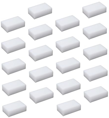 UPKOCH 20pcs Non-Scratch Cleaning Pads Kitchen Scrubbing Sponges for Dishes Pots Walls Multi-Surface Household Cleaning Erasers White
