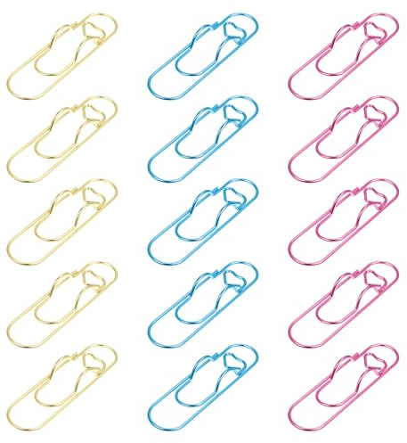 Tyqour 15 Stücke Metall Stift Clip Stifthalter Notizbuch Büroklammern Herz Für Notizbücher, Metall-Stiftclips Für Notizbücher, Bücher, Tagebücher Und Planer Schul- Und Bürobedarf (Gold, Rosa, Blau)