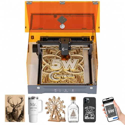 Carverall Lasergravierer K15 Pro 5W kabellose Lasergraviermaschine mit Wi-Fi und TF-Offline A4 300x200mm 0,01 mm Präzision Klasse 1 für Holz Acryl Leder Metall & DIY-Lasergravur
