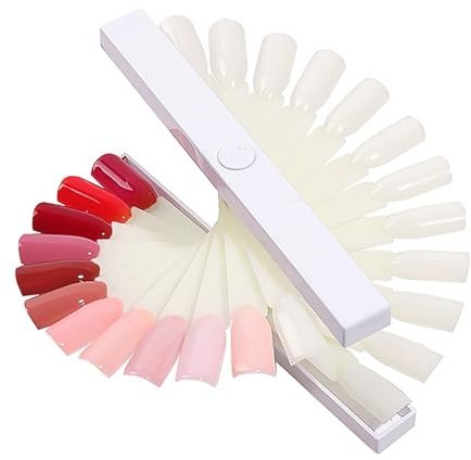 WESIEVYA Juego de Tarjetas de Color para Manicura en Forma de Abanico, Tablero de Práctica Ligero de Plástico para Exhibir Esmaltes de Uñas en Casa y Ocasiones Obsequios