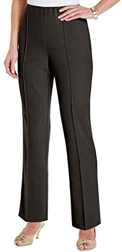 Chums Ladies Figure Flattering Trousers Fully Elasticated Comfort Pull-On Pants with Pintuck Stitch Black 22 Short