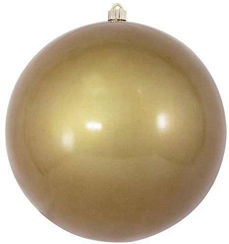Christmas By Krebs 12 (300mm) Candy Gold [1 Piece] Extra Large Solid Oversized Huge Big Outdoor Plastic, UV Ball Ornament Hanging Tree Decorations