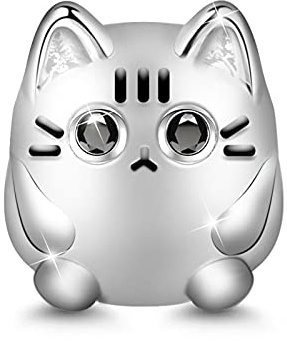 GNOCE Katze Charm Bead S925 Sterling Silber Miau, spiel mit mir Charm für Armband Halskette Weihnachts Schmuck Geschenk Tochter und Kinder