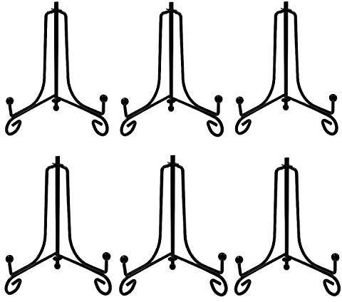 JZK 6 PZ 10cm Piccolo Nero cavalletto Supporto Ferro espositore per Piatti Decorativi, portafoto segnaposto da Tavolo, Porta Piccola Cornice Foto, Ritratti, Piatti Dipinti