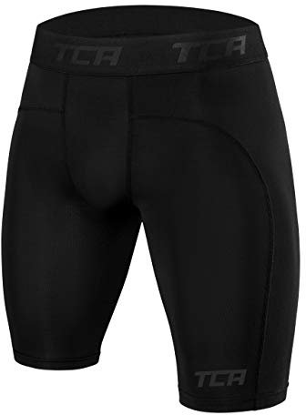 TCA Homme Pro Performance Collant de Compression Short pour Course - Black Stealth (Noir), Medium Homme