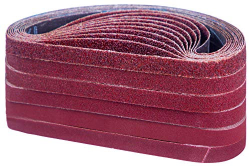 STEBRUAM Sanding Belts13 x 457 mm,10 Each of 40/60/80/120/180/240 Mix Grit for 457x13 Belt Sander,compatble with Black&Decker Power-Sander(60 Pack)