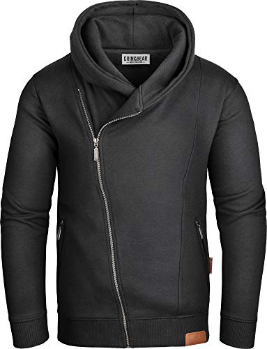 Grin&Bear Hoodie herr sweatshirt tröja GEC016, svart, M