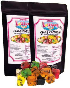 500g Leckere Cachou Bonbons - Leckerei für die kalte Zeit - 2x250g Standbodenbeutel