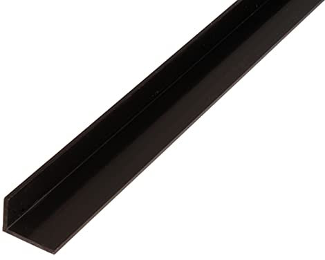 Alberts 498702 Lot de 10 profilés coudés en plastique Noir 1000 x 40 x 10 mm