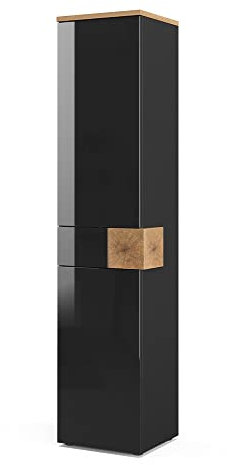 Vicco Badschrank Anthrazit Eden 40x184x37 cm - Wäscheschrank, Viel Stauraum für Badutensilien