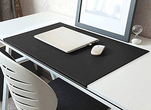 Wangle Schreibunterlage PU-Leder, Rutschfeste Schreibtischunterlage mit Kantenschutz, Groß Mauspad Tischunterlage Tischschoner,Büro Wasserdichte Schreibenmatte Mausunterlage Protektor,Schwarz,90X50cm