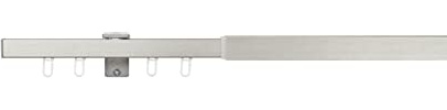 ondeco Vorhangschiene ausziehbar Gardinenschiene innenlauf, Gardinenstange, Innenlaufschiene, Deckenmontage, modern, 1-Lauf Edelstahl-Optik 120-210 cm