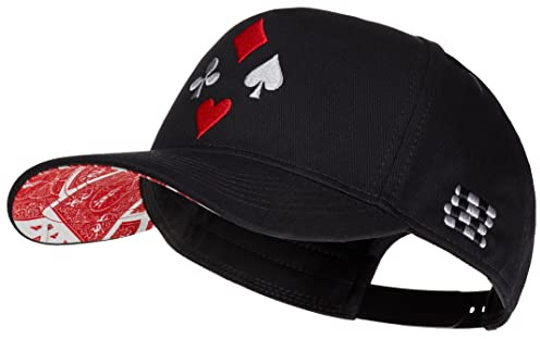 Cadency® Baseball Cap Poker, Schwarz, Unisex, Größenverstellbar