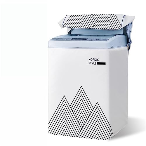 Odot Washing Machine Cover Top Load Waterproof Dustproof Washer Machine Dryer Protector Sunscreen Washer Dryer Cover for Most Top Load Washer/Dryer (XS,white mountain)