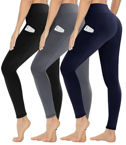 Gayhay 3er Pack Leggings Damen High Waist Sportleggins Schwarz Sporthose | Blickdicht Yogahose, Sport Jogginghose Laufhose, Elastische Gym Hose, Yoga Pants