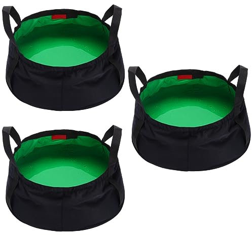 INOOMP 3stücke Faltbarer Wasserdichter Camping-Eimer Tragbarer Zusammenklappbarer Waschbeckenbehälter Für Outdoor-aktivitäten Wie Angeln Wandern Und Grün
